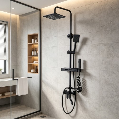 Way diverter black - black, bathroom