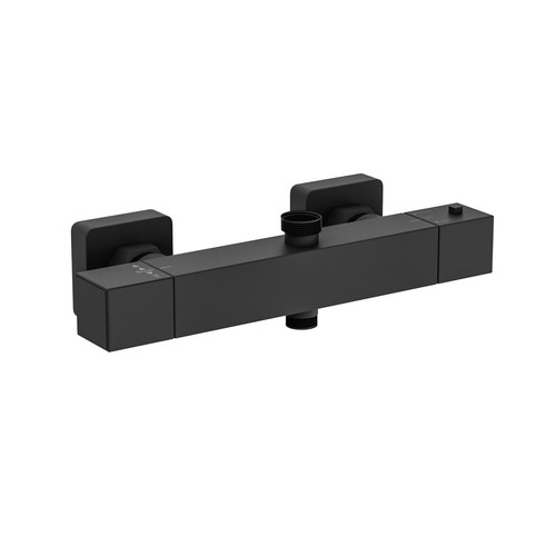 New black thermostatic shower - black,