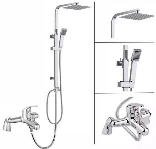 Shower kit twin head chrome - shower,