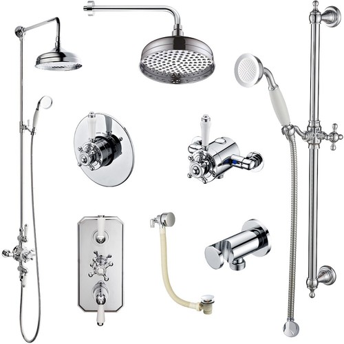 Traditional chrome bath shower - traditional,